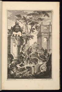 Design til Fountain with a River God af François de Cuvilliés the Elder
