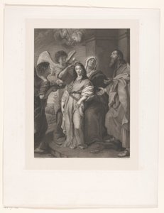 Maria som ung kvinde, prydet af engle i nærværelse af Joachim og Anna af François de Meersman