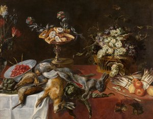 Stilleben (olie på lærred) af Frans (attr. to) Snyders or Snijders
