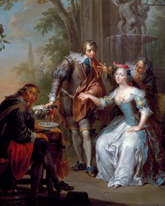 Galant scene af Franx Christoph Janneck (1703-1761)