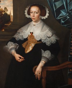 Portræt af Firenze-Marguerite de Renesse-Warfusée, grevinde af Grimbergen, 1641 (par 3114329) af Frans Denys
