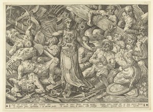Victoria omgivet af fanger og trofæer af Frans Floris (I)