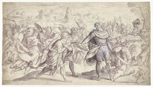 Josva sender budbringere til Ai History of Joshua (serietitel) af Frans Francken (I)