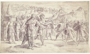 Israels folk krydser floden Joshuas historie, ? (4?) (serietitel) af Frans Francken (I)