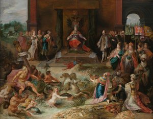 Allegori om abdikationen af kejser Karl v i Bruxelles Allegori om abdikationen af kejser Charles V af Frans Francken (II)