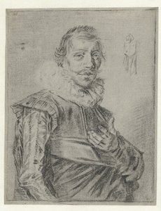 Portræt af en ung mand med udstrakt hånd af Frans Hals (manner of)