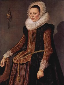 Hollandsk: Portræt af en kvinde Portræt af en kvinde stående af Frans Hals