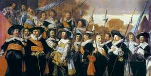 Gruppeportræt af betjente og underordførere fra Civic Guard i Haarlem af Frans Hals