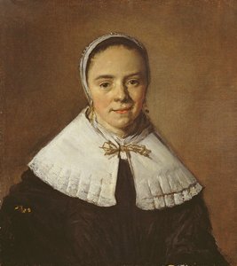 Portræt af en ung kvinde (olie på lærred) af Frans Hals