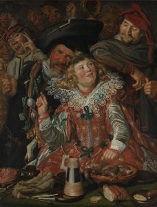 Shrovetide Revelers (The Merry Company) ca. 1615 (olie på lærred) af Frans Hals