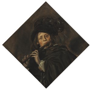 Ung mand spiller fløjte af Frans Hals