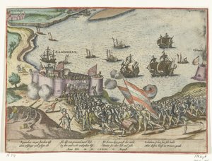 Fort Rammekens erobret, 1573 af Frans Hogenberg