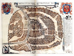 Kort over Moskva, 1572 af Frans Hogenberg