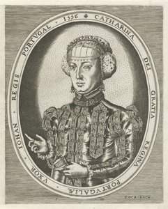 Portræt af Katarina af Habsburg Portrætter af konger, dronninger, prinser og prinsesser (serietitel) af Frans Huys