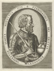 Portræt af Ferdinand I af Habsburg, tysk kejser Portrætter af konger, dronninger, prinser og prinsesser (serietitel) af Frans Huys