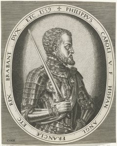 Portræt af kong Filip II af Spanien Portrætter af konger, dronninger, prinser og prinsesser (serietitel) af Frans Huys