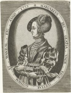 Portræt af dronning Margaretha Leijonhufvud af Sverige Portrætter af konger, dronninger, prinser og prinsesser (serietitel) af Frans Huys