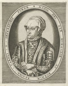 Portræt af guvernør Maria af Ungarn Portrætter af konger, dronninger, prinser og prinsesser (serietitel) af Frans Huys