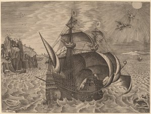 Bevæbnet tremester med Daedalus og Icarus i himlen
