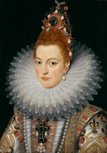 Ærkehertuginde Isabella, ca. 1601-20 (olie på panel) af Frans II (after) Pourbus