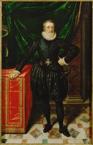 Henri IV, konge af Frankrig, i sort hofdragt ... af Frans II Pourbus