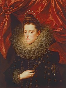 Portræt af Eleonora de Medici, hertuginde af Mantua (olie på lærred) af Frans II Pourbus