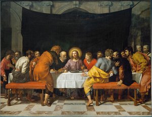 Den sidste nadver. Malet til hovedalteret i kirken Saint Leu-Saint Gilles i Paris ... af Frans II Pourbus
