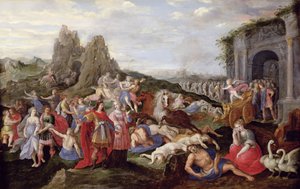 The Slaves and the Furies of Love (olie på panel) af Frans II the Younger (after) Francken