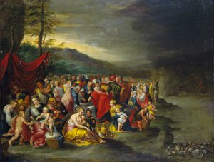 Passagen af Det Røde Hav - olie på kobber fra værkstedet i Francken, Antwerpen af Frans II the Younger (workshop of) Francken