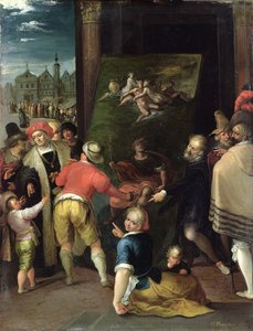 Apelles og skomageren, 1610-15 (olie på kobber)