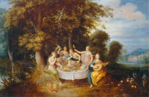 Les Cinq sens - De fem sanser ... af Frans II the Younger Francken