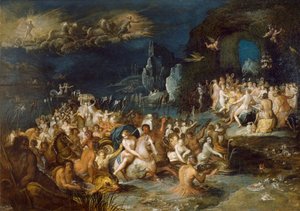 Neptuns bade, af Frans Francken II eller Francken Younger (1581-1642)