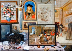 Det indre af en kunstners studie (olie på panel) af Frans II the Younger and workshop Francken