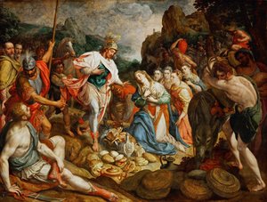 David et Abigail - David og Abigail, af Pourbus, Frans, den ældre (1546-1581). Olie på træ, ca. 1575. Mål : 158x208 cm. Kunsthistorisk Museum, Vienne