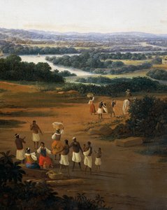 Serinhaem landsby i Brasilien eller hjemmet til en sukkerrørsplanter i Brasilien (olie på lærred) af Frans Post