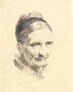 Hoved af en gammel kone. Madam Rasmussen af Frans Schwartz