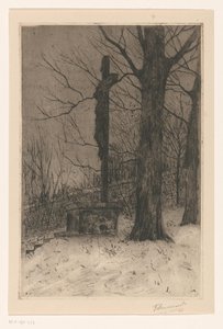 Krucifiks ved siden af ​​træet af Frans Smissaert (signed by artist)