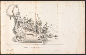 Første flåd i processionen til Saint Rumbold, 1825 First Prael-waegen (titel på objekt)