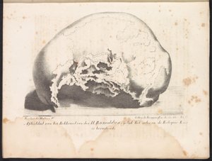 Skull of Saint Rumbold, 1825 Billede af St. Rumoldus bækken, som det er i Reliquie-Kas resigneret (titel på objekt)