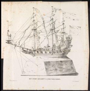 Skib som flyder i processionen til Saint Rombout, 1825 Skibet hedder 