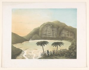 Kratersøen Kawah Putih i det vestlige Java Kawa Patuha (titel på objekt) Atlas til at arbejde Java (serietitel på objekt) Atlas af plader indeholdende elleve maleriske udsigter, tilhørende værket Java, dets form, dets vegetation og indre konstruktion (s af Frans Wilhelm Junghuhn