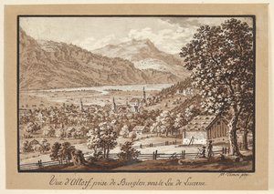 Schweizisk prospekt af Frans Xaver Triner