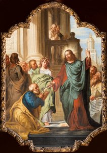 Sognekirke (Sognekirken Vor Frue). Interiør. maleri. Frans Ykens. af Frans Ykens