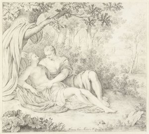 Kærlighedspar under træet af Frans van Mieris (II)