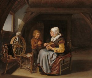 Saying Grace, c.1650-55 af Frans van Mieris