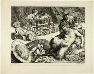 Bacchus og Drunken Silenus — Drømmen om Silenus af Frans van den Wyngaerde