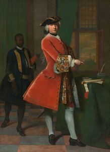 Portræt af Jan Pranger og en slaveret tjener