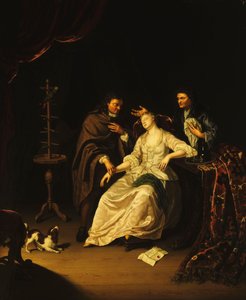 En læge, der passer en svimlende pige, 1713 af Frans van the Younger Mieris