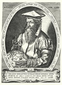Gerardus Mercator, flamsk kartograf, geograf og kosmograf (gravering)