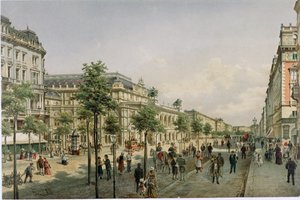 Operahuset i Wien kort efter færdiggørelsen ... af Franz Alt